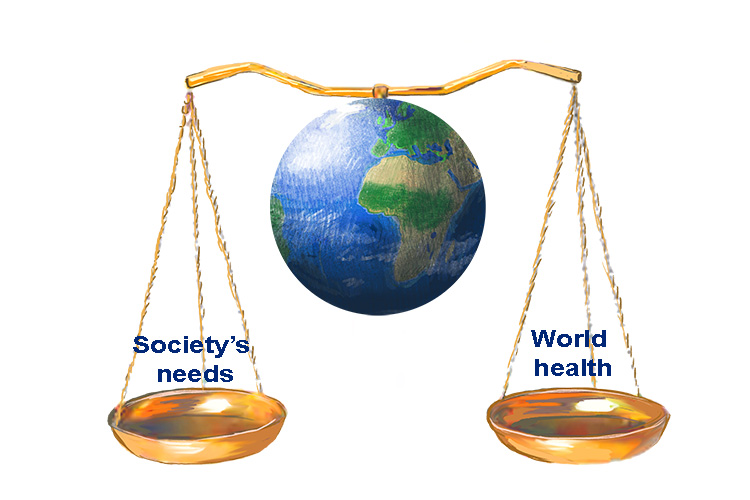 Sustainability balancing society's needs with world health